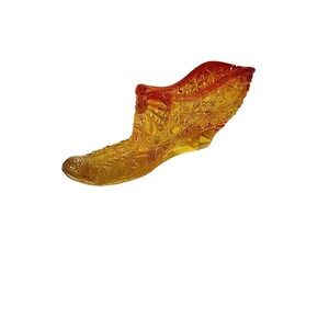 Vintage Amberina Glass‎ Shoe Boot Figurine Home Decor Collectible Display